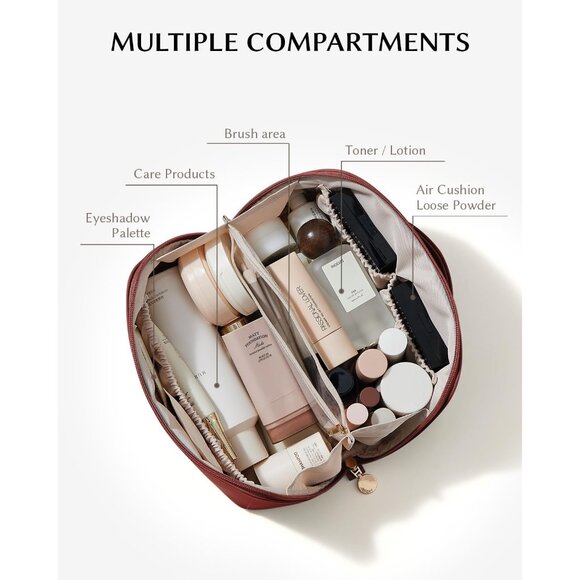 Women AK Red Large Capacity Cosmetic Travel Makeup Waterproof Portable Bag - Picture 2 of 5